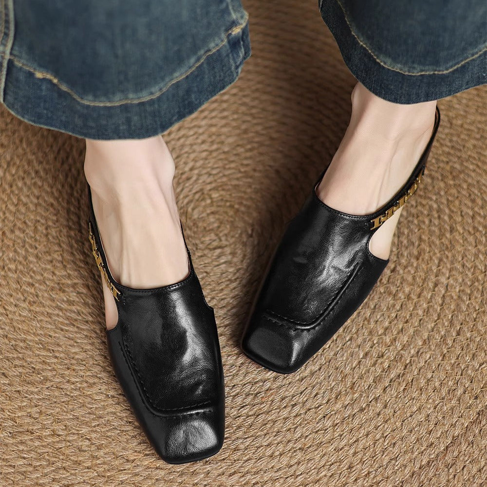 Avella Genuine Leather Mules