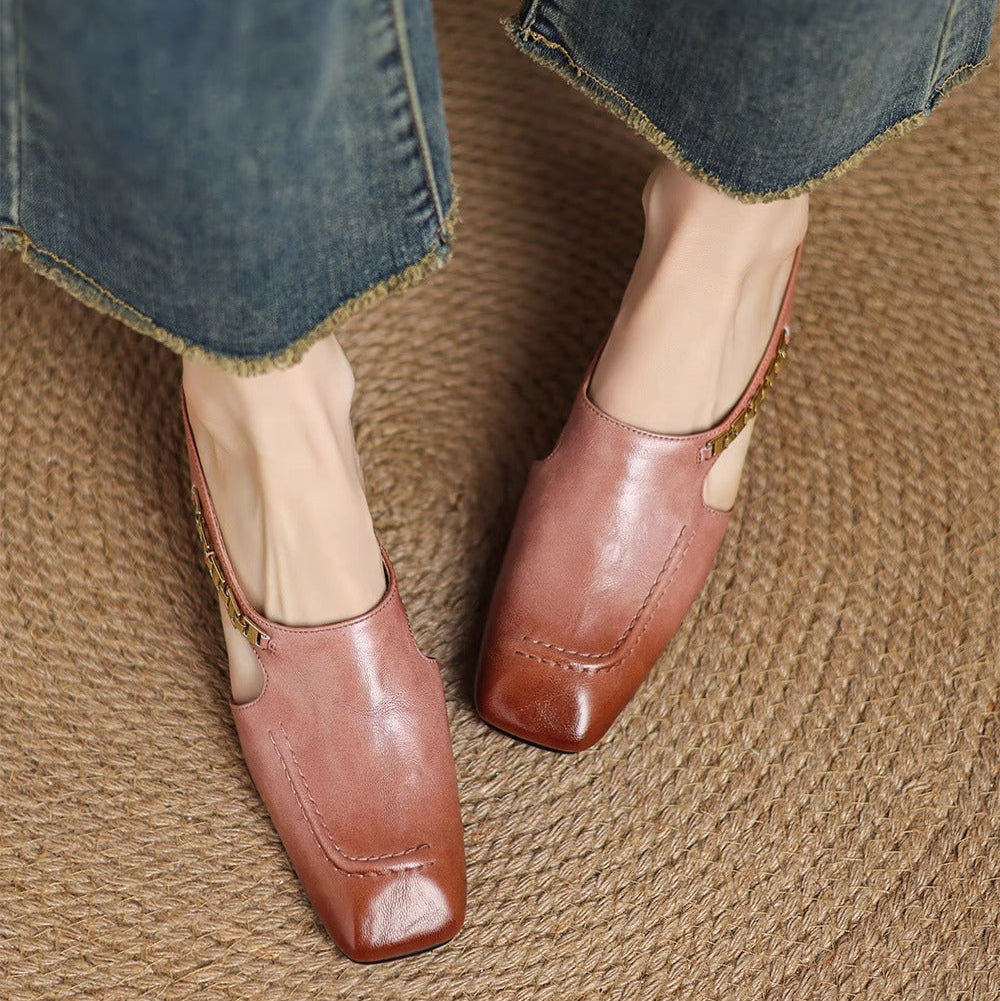 Avella Genuine Leather Mules