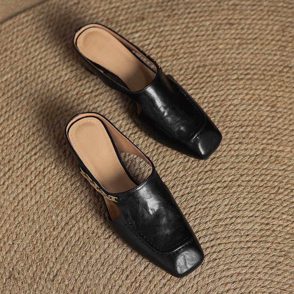 Avella Genuine Leather Mules