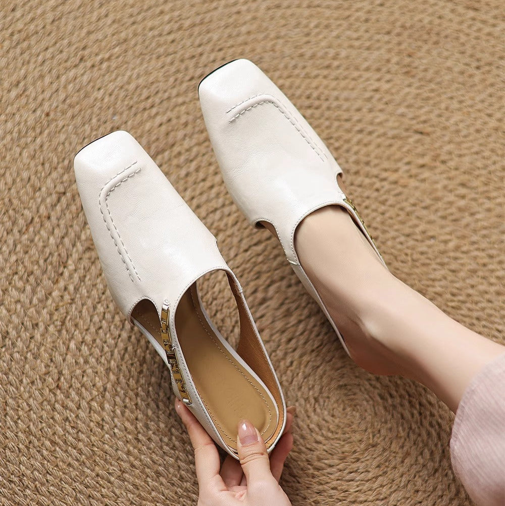 Avella Genuine Leather Mules