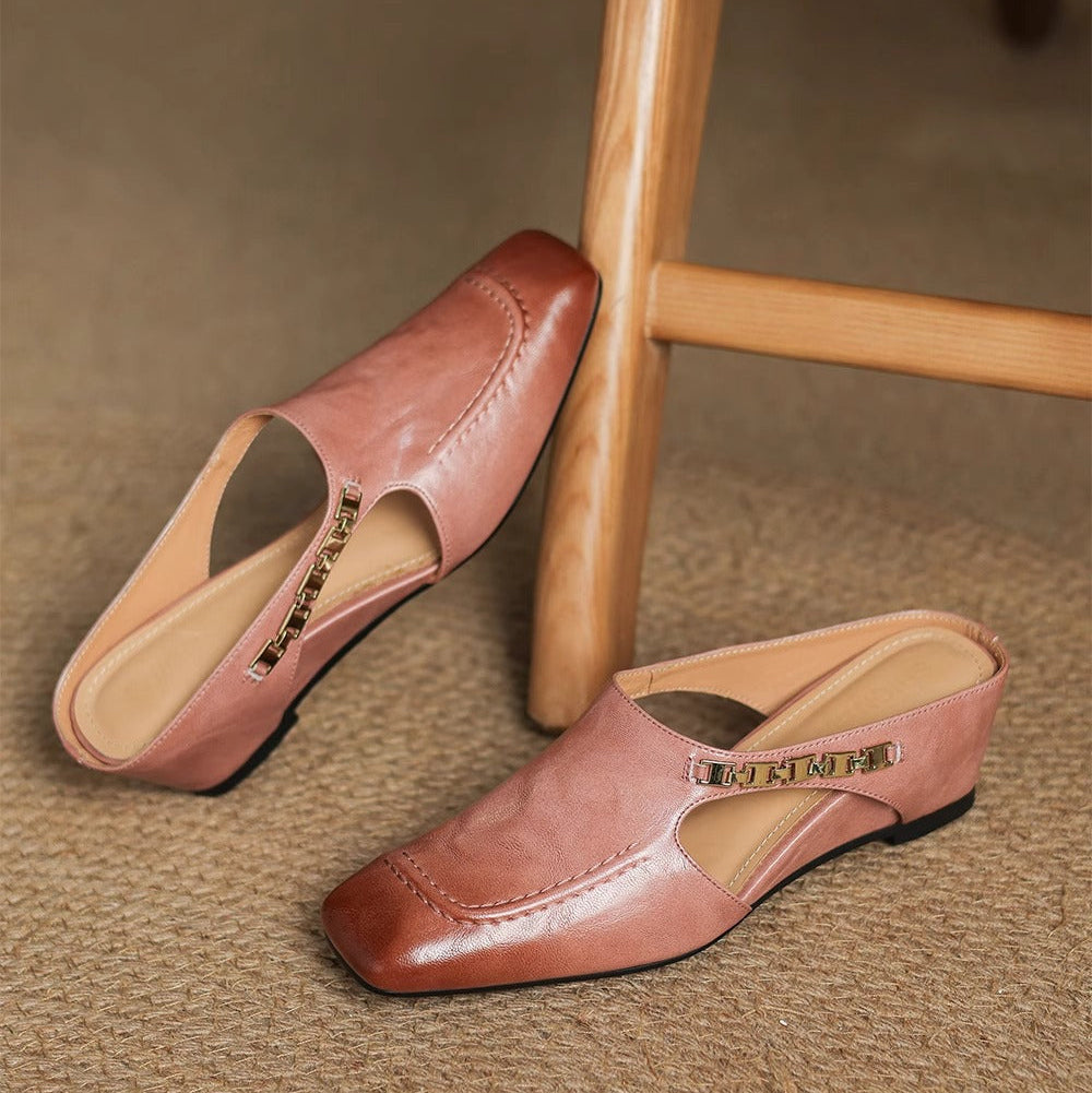 Avella Genuine Leather Mules