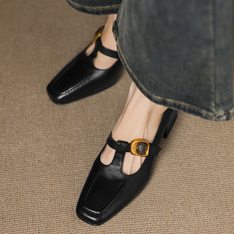 Viera Genuine Leather Mary Jane Heels