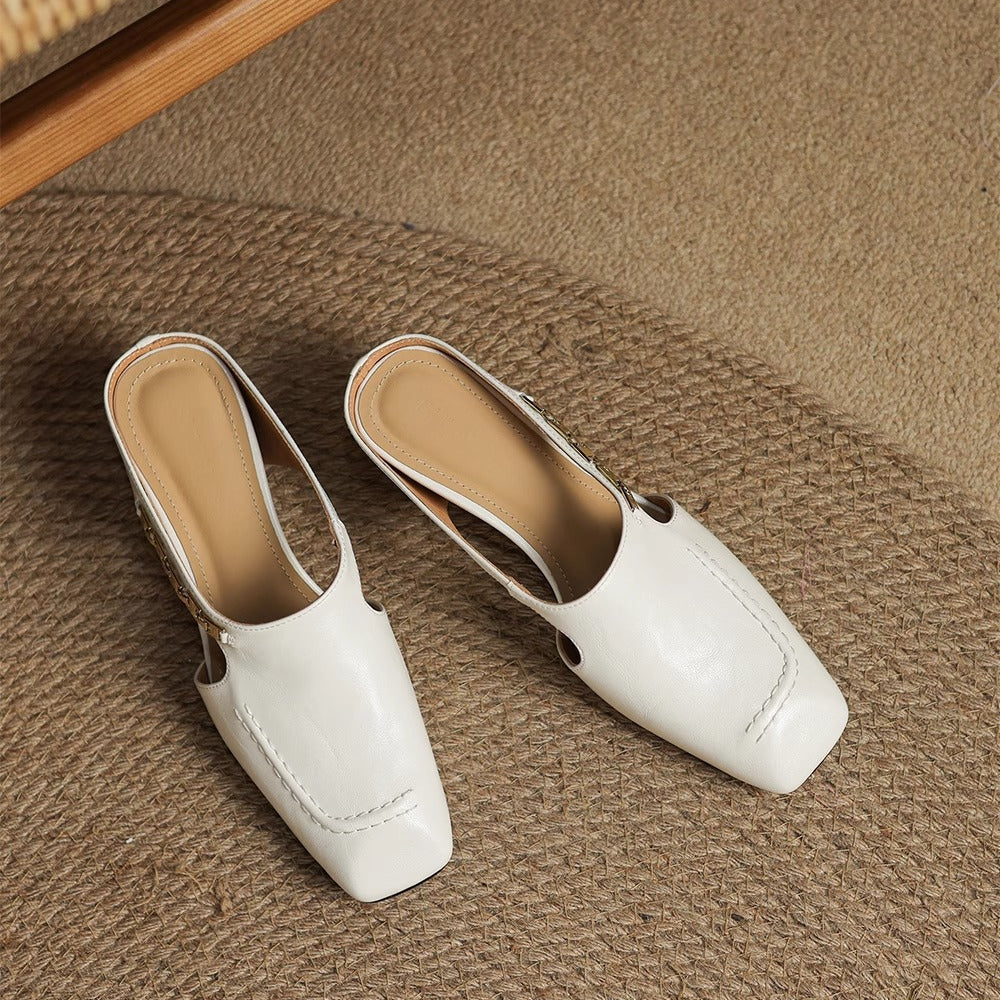 Avella Genuine Leather Mules