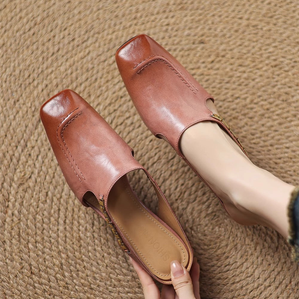 Avella Genuine Leather Mules