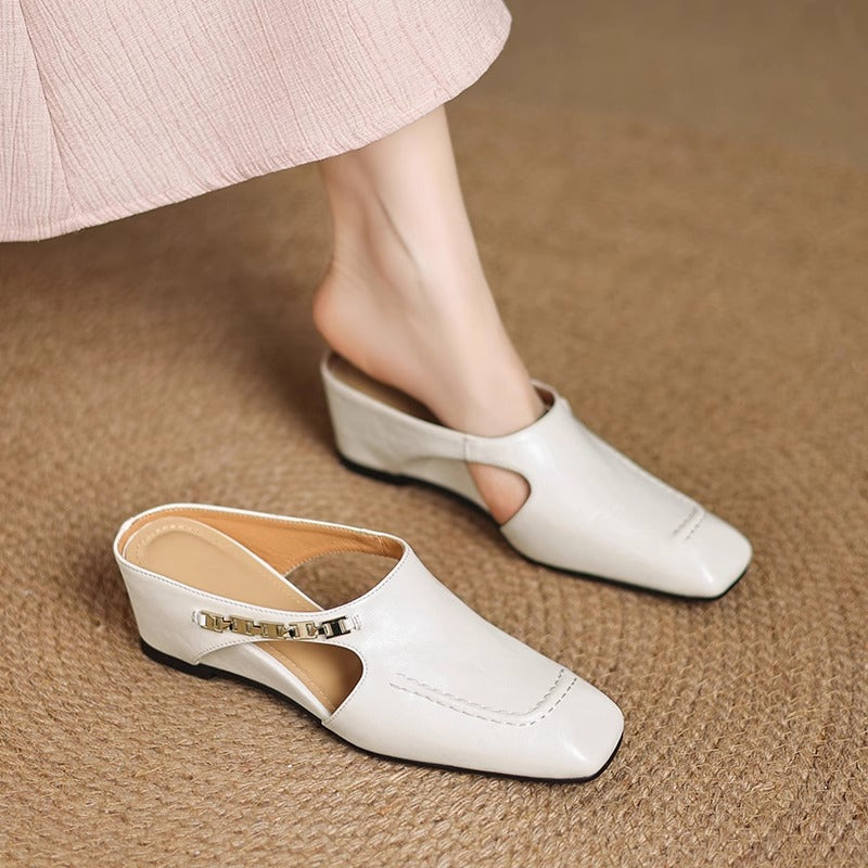 Avella Genuine Leather Mules
