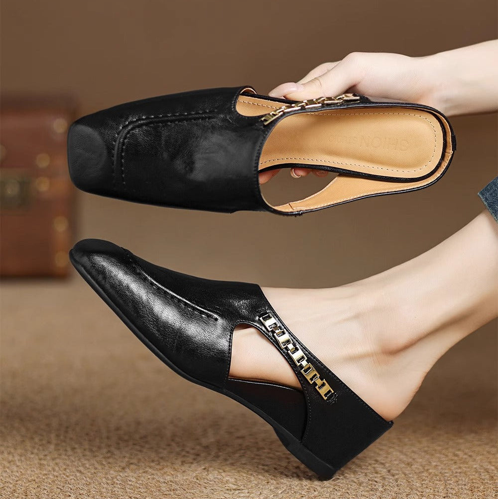 Avella Genuine Leather Mules