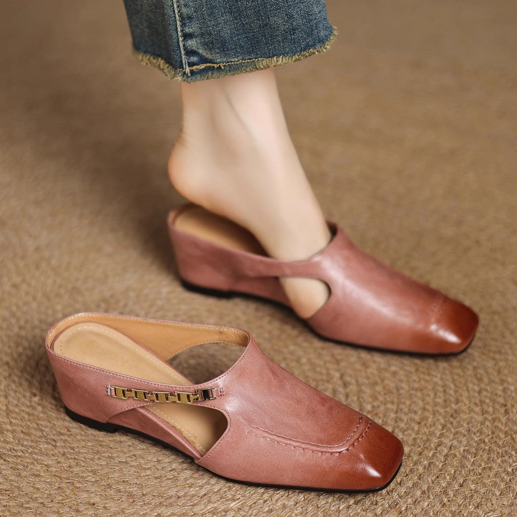 Avella Genuine Leather Mules
