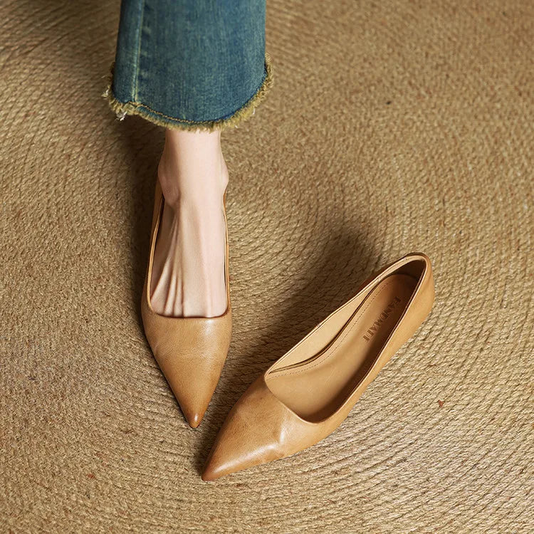 Anok Genuine Leather Kitten-Heel Pumps